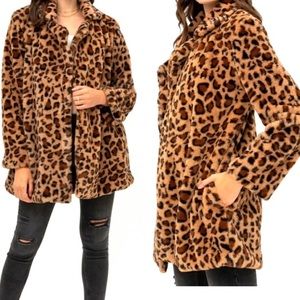 🐆ONE DAY SALE Leopard faux fur Jacket🐆